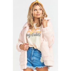 Show Me Your Mumu Cordelia Jacket Pink Teddy Fleece